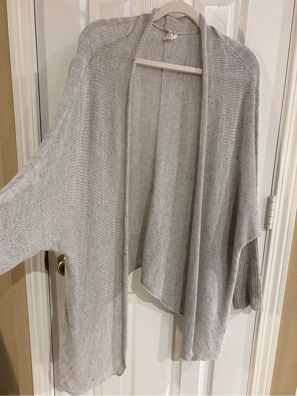 Eileen Fisher Organic Linen Open Front Cardigans Medium relaxed natural luxury - Picture 4 of 9